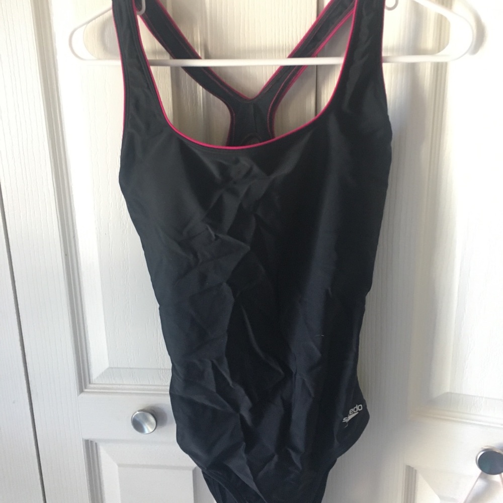 Black and pink Speedo suit